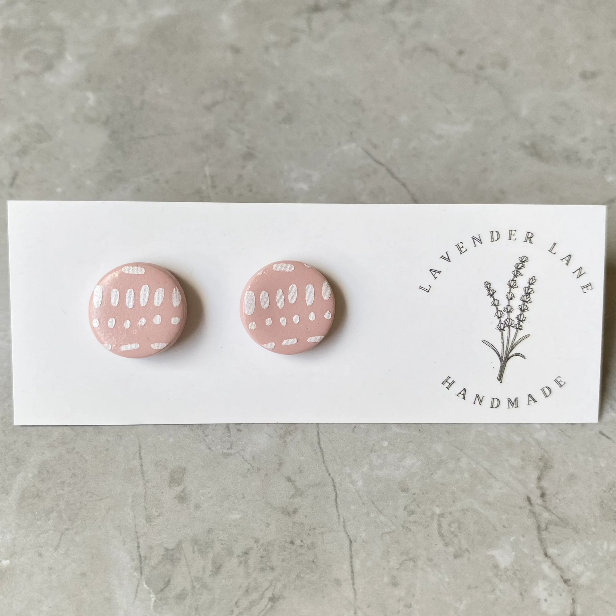 Petra pink patterned studs