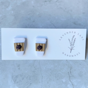 Lucy bean coffee studs