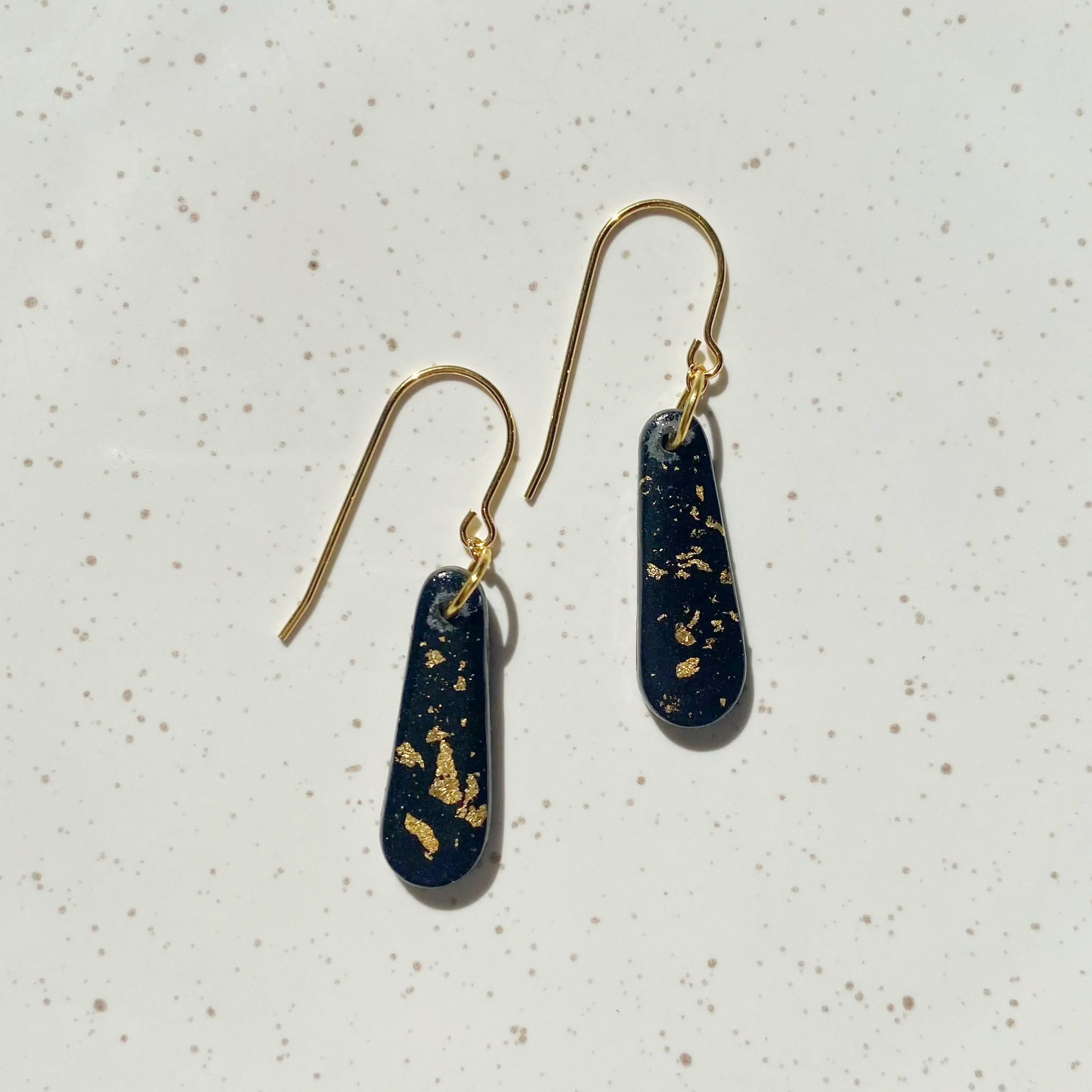 Ruth gold leaf drop dangles