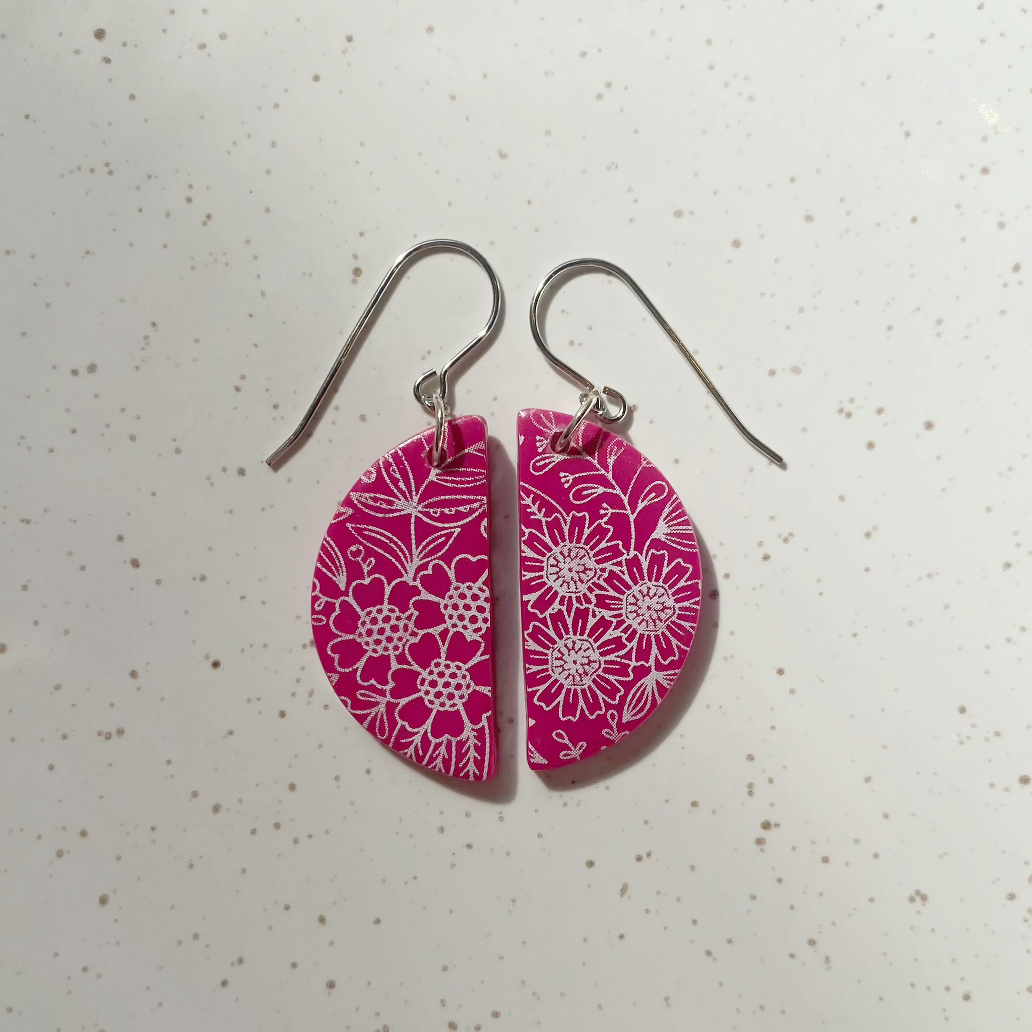 Ruby half moon dangles