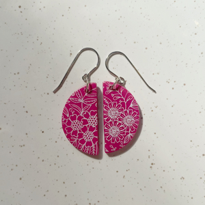 Ruby half moon dangles