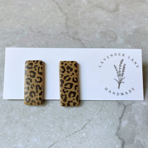 Jenna leopard long studs