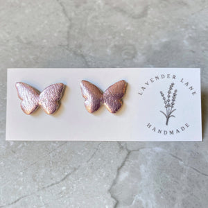 Kiara metallic purple butterfly studs