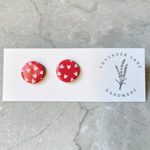 Marina heart print studs