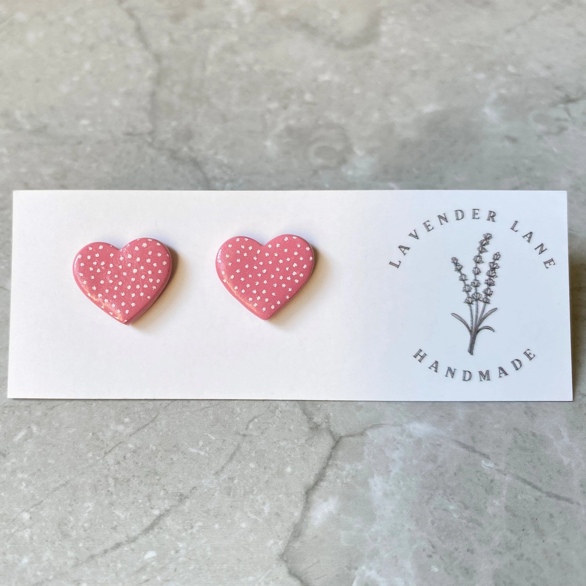 Marina dot print heart studs