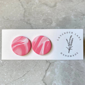 Rosa marbled large round studs