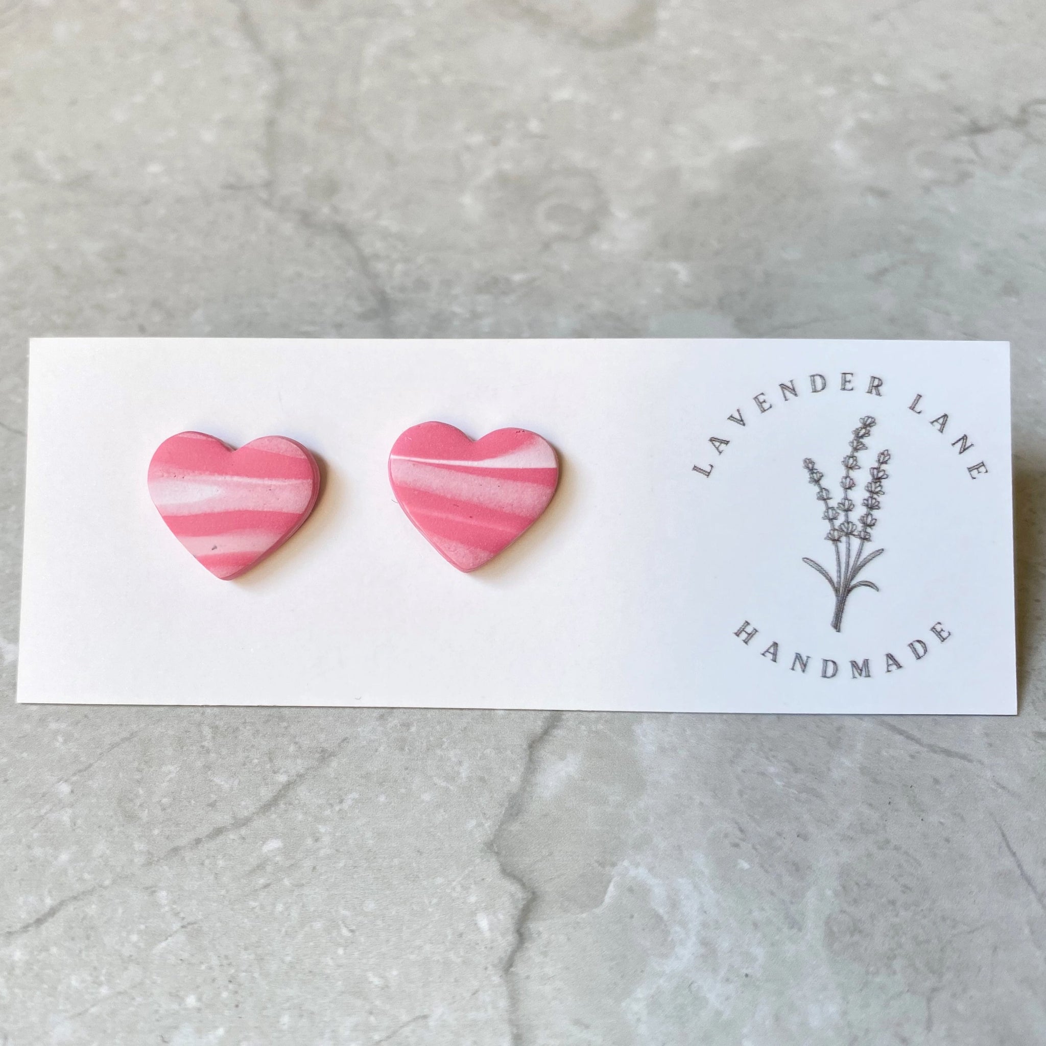 Rosa marbled heart studs