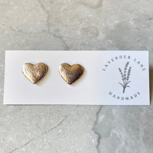 Kiara metallic rose gold heart studs