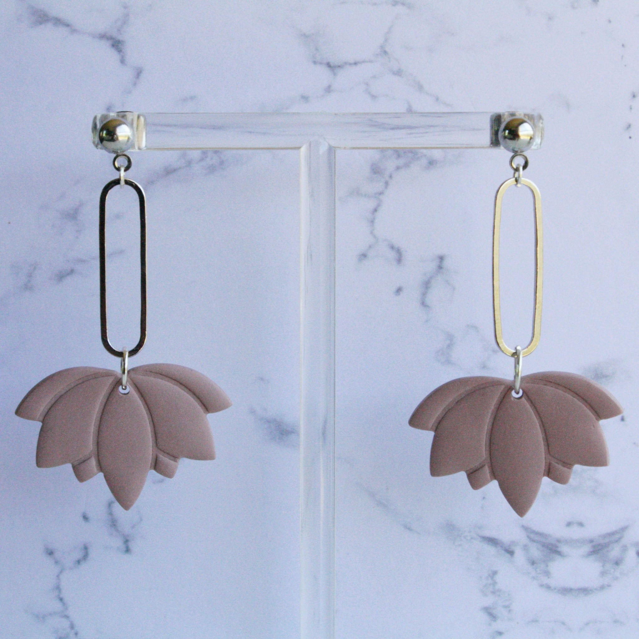 Rachel long lotus dangles